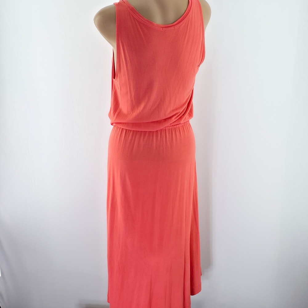 Gap Hi-Lo Short Dress Womens Large Fresh‎ Coral Sleeveless Drawstring Rayon 6070 - Picture 13 of 15